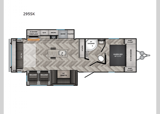 Floorplan - 2024 Fun Time 295SK Travel Trailer