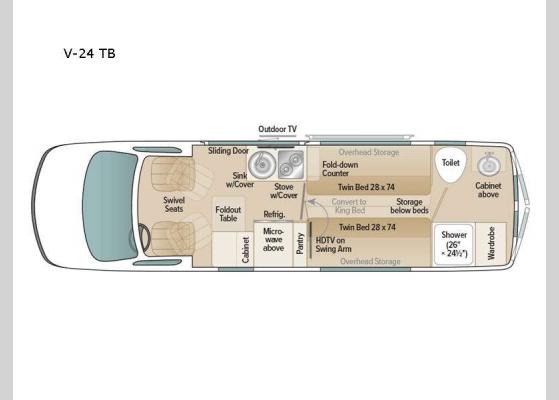 Floorplan - 2024 Arriva V-24 TB Motor Home Class B - Diesel