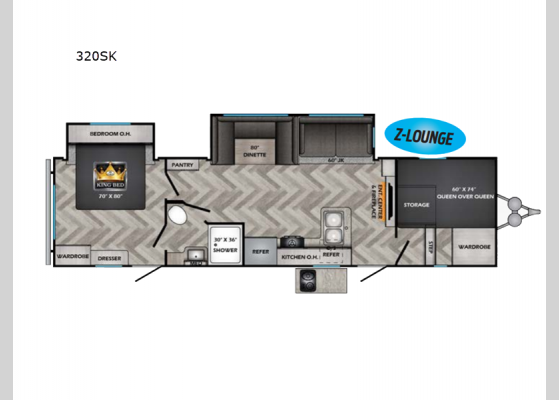 Floorplan - 2024 Fun Time 320SK Travel Trailer