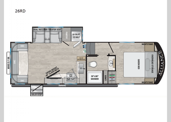 Floorplan - 2023 Avenue 26RD Fifth Wheel