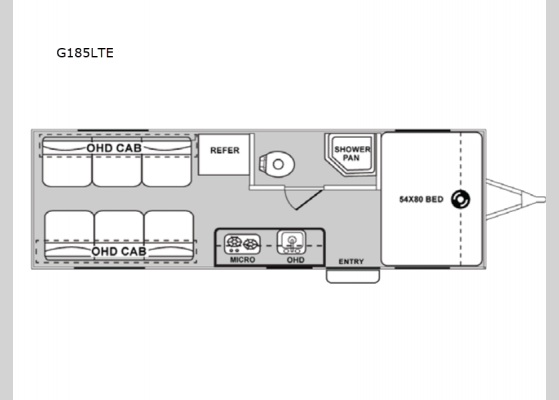 Floorplan - 2025 Genesis Supreme G185LTE Toy Hauler Travel Trailer