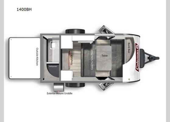 Floorplan - 2024 Coleman Rubicon 1200 Series 1400BH Travel Trailer