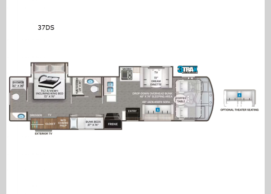 Floorplan - 2024 Challenger 37DS Motor Home Class A