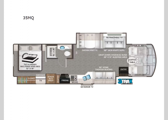 Floorplan - 2024 Challenger 35MQ Motor Home Class A