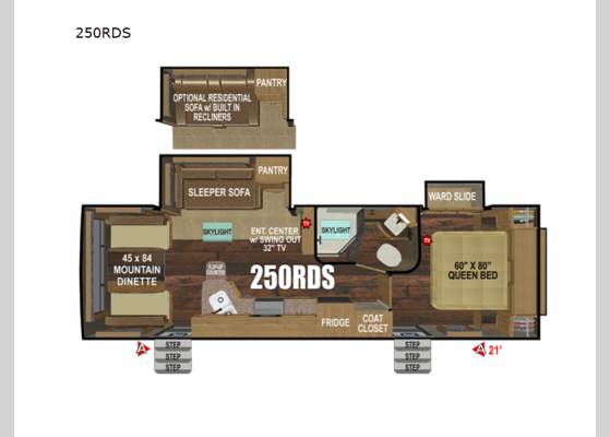 Floorplan - 2024 Black Stone Titanium Series 250RDS Travel Trailer