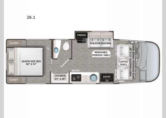 Floorplan - 2024 Vegas 26.1 Motor Home Class A