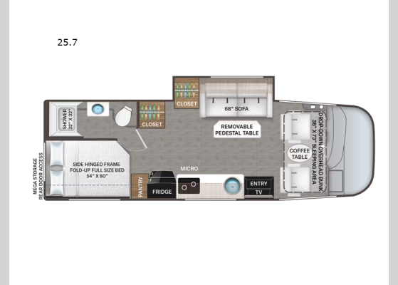 Floorplan - 2024 Vegas 25.7 Motor Home Class A