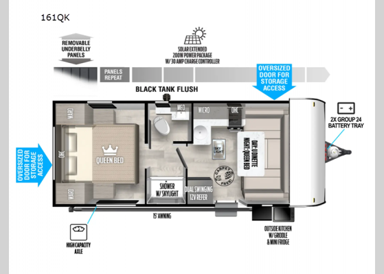 Floorplan - 2025 Salem FSX 161QK Travel Trailer