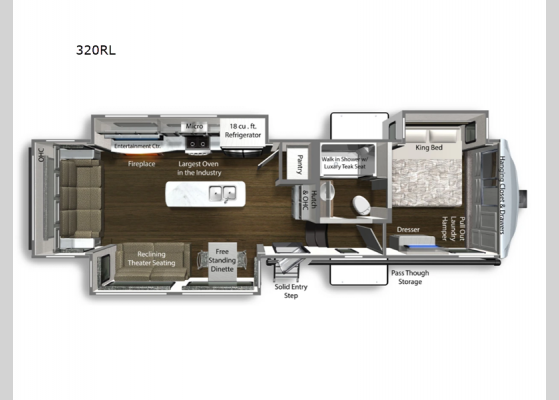 Floorplan - 2024 Yukon 320RL Fifth Wheel