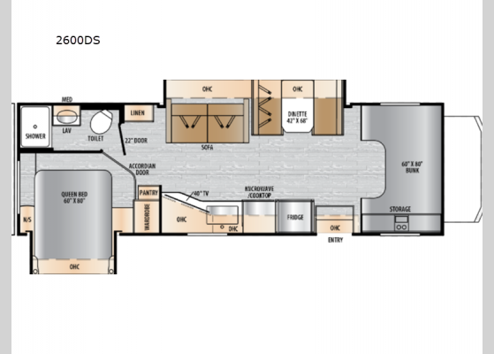 Floorplan - 2025 Entrada 2600DS Motor Home Class C