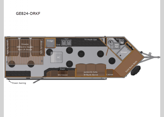 Floorplan - 2024 Grand Escape Edition GE824-DRKF Fish House