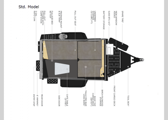 Floorplan - 2024 Tiger Moth Std. Model Travel Trailer