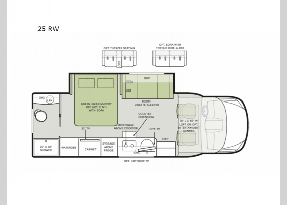 Floorplan - 2025 Wayfarer 25 RW Motor Home Class C - Diesel