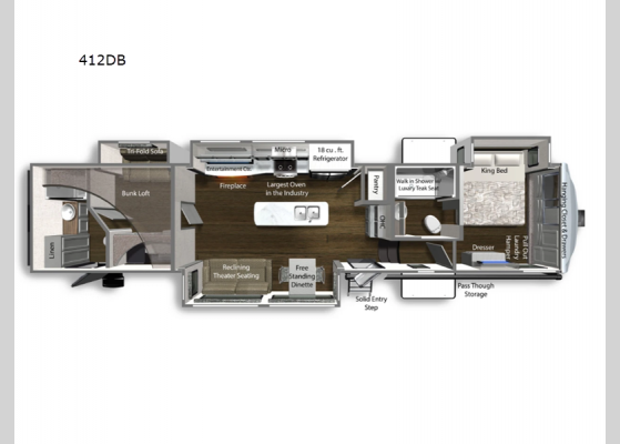 Floorplan - 2024 Yukon 412DB Fifth Wheel