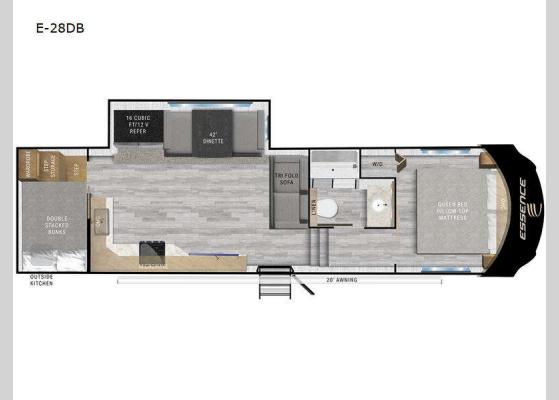 Floorplan - 2024 Essence E-28DB Fifth Wheel