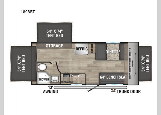 Floorplan - 2024 Sportsmen Classic 180RBT Expandable