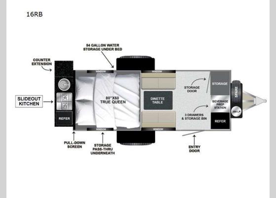 Floorplan - 2024 ROG 16RB Travel Trailer