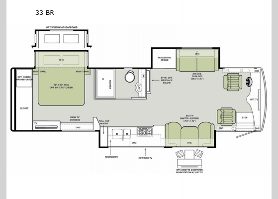 Floorplan - 2025 Allegro Breeze 33 BR Motor Home Class A - Diesel