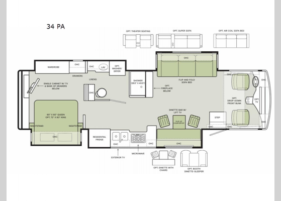 Floorplan - 2025 Open Road Allegro 34 PA Motor Home Class A