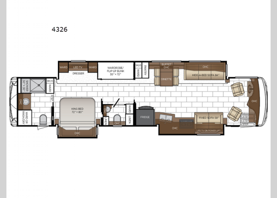 Floorplan - 2025 Ventana 4326 Motor Home Class A - Diesel