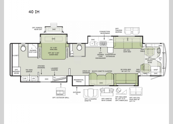 Floorplan - 2025 Phaeton 40 IH Motor Home Class A - Diesel