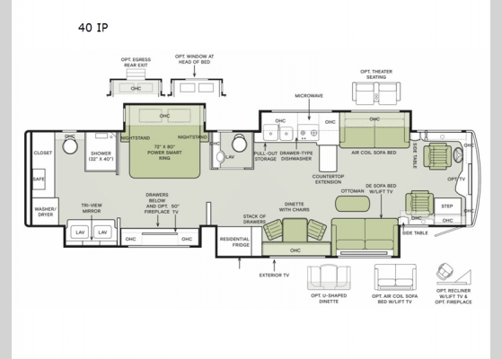 Floorplan - 2025 Allegro Bus 40 IP Motor Home Class A - Diesel