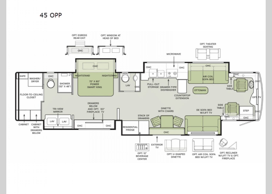 Floorplan - 2025 Allegro Bus 45 OPP Motor Home Class A - Diesel