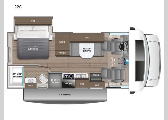 Floorplan - 2025 Odyssey SE 22C Motor Home Class C