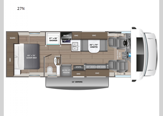 Floorplan - 2025 Odyssey SE 27N Motor Home Class C