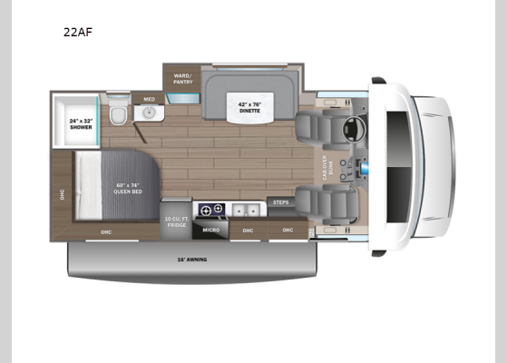 Floorplan - 2025 Odyssey SE 22AF Motor Home Class C