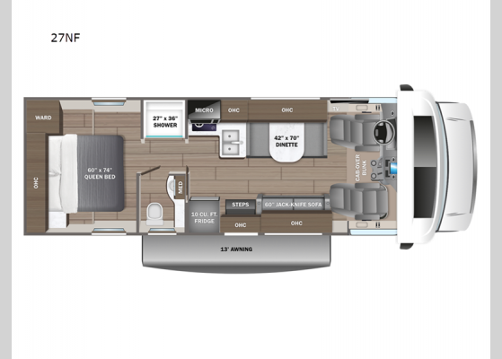 Floorplan - 2025 Odyssey SE 27NF Motor Home Class C