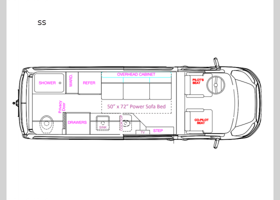 Floorplan - 2024 Bayside SS Motor Home Class B