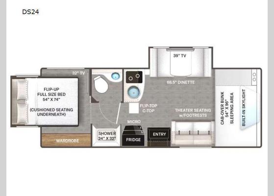 Floorplan - 2024 Echelon Sprinter DS24 Motor Home Class C - Diesel