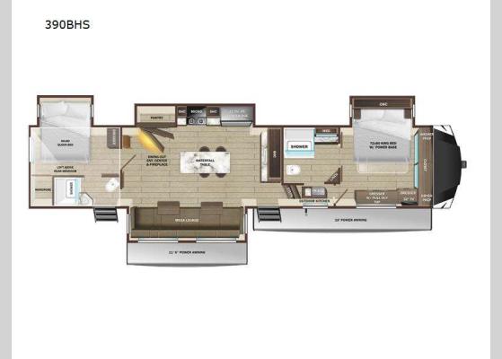 Floorplan - 2024 Open Range 3X 390BHS Fifth Wheel