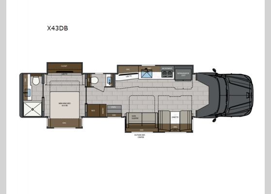Floorplan - 2025 Renegade XL X43DB Motor Home Super C - Diesel