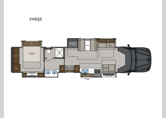 Floorplan - 2025 Renegade XL X45QS Motor Home Super C - Diesel