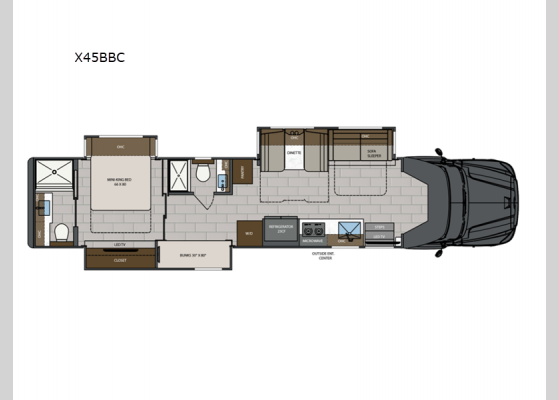 Floorplan - 2025 Renegade XL X45BBC Motor Home Super C - Diesel