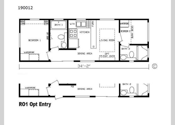 Floorplan - 2024 Cavco 150 Series 190012 Park Models