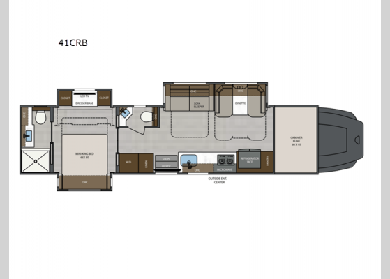 Floorplan - 2025 Renegade Classic 41CRB Motor Home Super C - Diesel