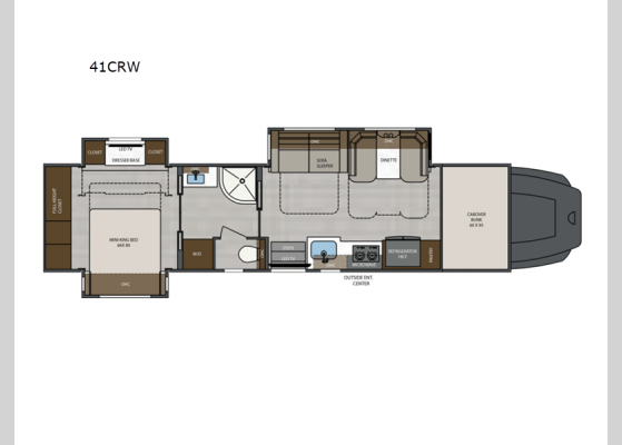 Floorplan - 2025 Renegade Classic 41CRW Motor Home Super C - Diesel