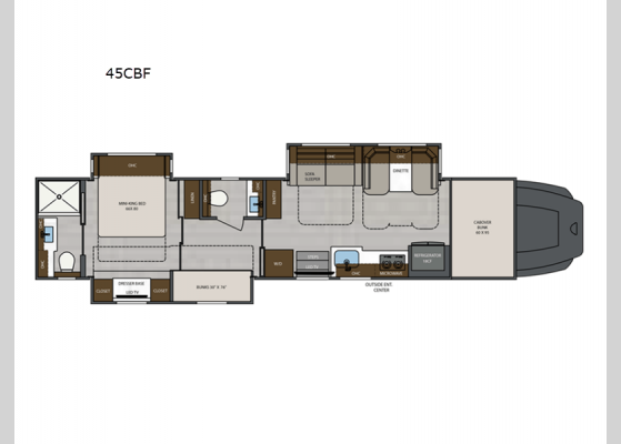 Floorplan - 2025 Renegade Classic 45CBF Motor Home Super C - Diesel