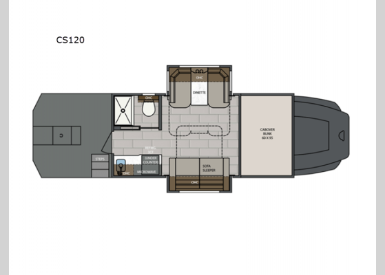 Floorplan - 2025 Renegade Classic CS120 Motor Home Super C - Diesel - Toy Hauler