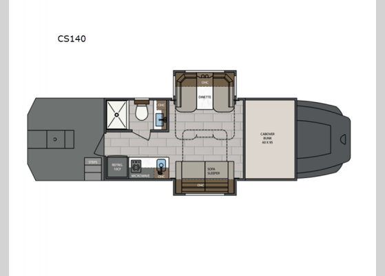 Floorplan - 2025 Renegade Classic CS140 Motor Home Super C - Diesel - Toy Hauler