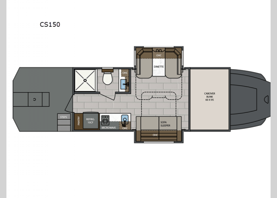 Floorplan - 2025 Renegade Classic CS150 Motor Home Super C - Diesel - Toy Hauler