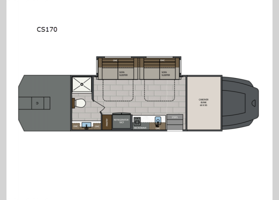 Floorplan - 2025 Renegade Classic CS170 Motor Home Super C - Diesel - Toy Hauler