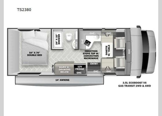 Floorplan - 2025 Sunseeker TS TS2380 Motor Home Class C