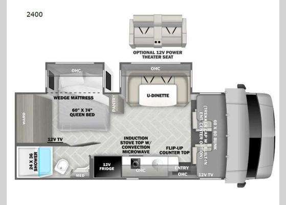 Floorplan - 2025 Sunseeker MBS 2400 Motor Home Class C - Diesel