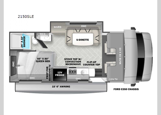 Floorplan - 2025 Sunseeker LE 2150SLE Ford Motor Home Class C