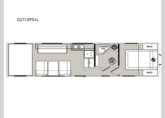 Floorplan - 2025 Genesis Supreme G2715FSXL Toy Hauler Travel Trailer