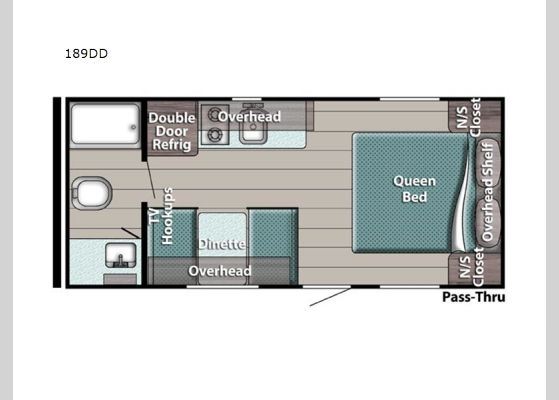 Floorplan - 2024 Conquest Super Lite 189DD Travel Trailer